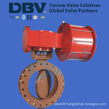 Pneumatic Double Acting RF Flanged Butterfly Valve